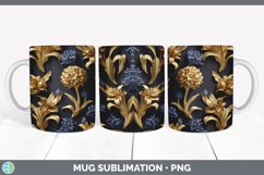 3D Gold Hyacinth Flowers Mug Wrap | Sublimation Coffee Cup D Product Image 5