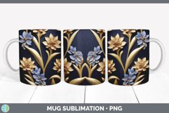 3D Gold Hyacinth Flowers Mug Wrap | Sublimation Coffee Cup D Product Image 6