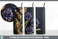 3D Gold Hyacinth Flowers Tumbler | Sublimation 20 oz Skinny Product Image 7