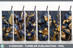 3D Black and Gold Tumbler Mega Sublimation Bundle Design PNG Product Image 10