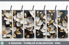 3D Black and Gold Tumbler Mega Sublimation Bundle Design PNG Product Image 11