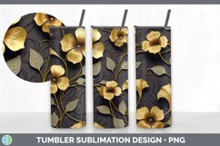 3D Gold Morning Glory Flowers Tumbler | Sublimation 20 oz Sk Product Image 6
