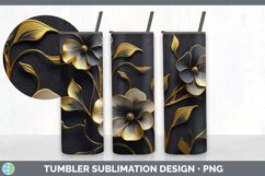 3D Gold Morning Glory Flowers Tumbler | Sublimation 20 oz Sk Product Image 7