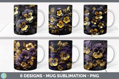 3D Black and Gold Flowers Mug Huge Sublimation Mega Bundle Product Image 19