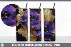 3D Gold Petunia Flowers Tumbler | Sublimation 20 oz Skinny T Product Image 3