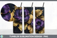 3D Gold Petunia Flowers Tumbler | Sublimation 20 oz Skinny T Product Image 7
