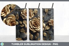 3D Gold Rose Flowers Tumbler | Sublimation 20 oz Skinny Tumb Product Image 4