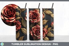 3D Gold Rose Flowers Tumbler | Sublimation 20 oz Skinny Tumb Product Image 6