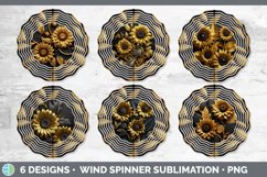 3D Gold Sunflower Flowers Wind Spinner | Sublimation Spinner Product Image 2