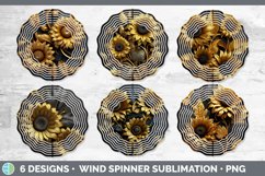 3D Gold Sunflower Flowers Wind Spinner | Sublimation Spinner Product Image 2