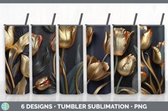 3D Black and Gold Tumbler Mega Sublimation Bundle Design PNG Product Image 17