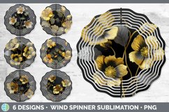 3D Black and Gold Flowers Wind Spinner Mega Bundle Sublimate Product Image 2