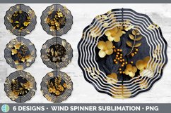 3D Black and Gold Flowers Wind Spinner Mega Bundle Sublimate Product Image 3