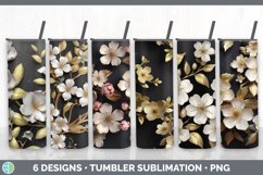 3D Black and Gold Tumbler Mega Sublimation Bundle Design PNG Product Image 5