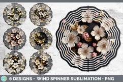 3D Black and Gold Flowers Wind Spinner Mega Bundle Sublimate Product Image 5