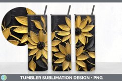 3D Black-eyed Susan Flowers Tumbler | Sublimation 20 oz Skin Product Image 2