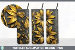 3D Black-eyed Susan Flowers Tumbler | Sublimation 20 oz Skin Product Image 3