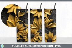 3D Black-eyed Susan Flowers Tumbler | Sublimation 20 oz Skin Product Image 4