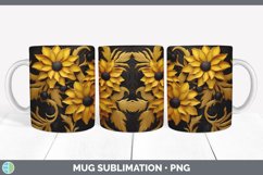 3D Black-eyed Susan Flowers Mug Wrap | Sublimation Coffee Cu Product Image 5