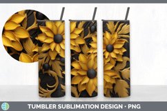 3D Black-eyed Susan Flowers Tumbler | Sublimation 20 oz Skin Product Image 5