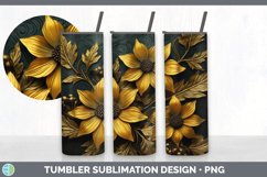 3D Black-eyed Susan Flowers Tumbler | Sublimation 20 oz Skin Product Image 6
