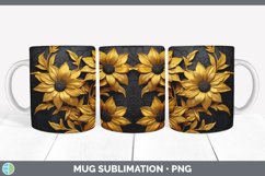 3D Black-eyed Susan Flowers Mug Wrap | Sublimation Coffee Cu Product Image 7