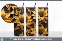 3D Black-eyed Susan Flowers Tumbler | Sublimation 20 oz Skin Product Image 7