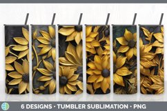3D Black and Gold Tumbler Mega Sublimation Bundle Design PNG Product Image 7