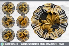 3D Black and Gold Flowers Wind Spinner Mega Bundle Sublimate Product Image 7