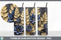 3D Bluebonnet Flowers Tumbler | Sublimation 20 oz Skinny Tum Product Image 6