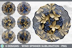 3D Black and Gold Flowers Wind Spinner Mega Bundle Sublimate Product Image 8