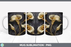 3D Calla Lily Flowers Mug Wrap | Sublimation Coffee Cup Desi Product Image 2