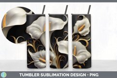 3D Calla Lily Flowers Tumbler | Sublimation 20 oz Skinny Tum Product Image 2