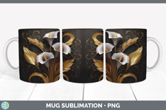 3D Calla Lily Flowers Mug Wrap | Sublimation Coffee Cup Desi Product Image 4