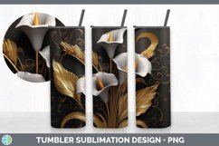 3D Calla Lily Flowers Tumbler | Sublimation 20 oz Skinny Tum Product Image 3