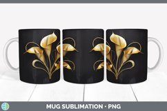 3D Calla Lily Flowers Mug Wrap | Sublimation Coffee Cup Desi Product Image 6