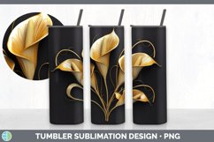 3D Calla Lily Flowers Tumbler | Sublimation 20 oz Skinny Tum Product Image 5