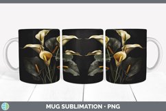3D Calla Lily Flowers Mug Wrap | Sublimation Coffee Cup Desi Product Image 7