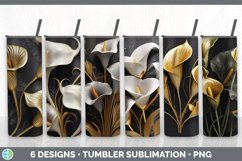 3D Black and Gold Tumbler Mega Sublimation Bundle Design PNG Product Image 9