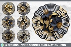 3D Black and Gold Flowers Wind Spinner Mega Bundle Sublimate Product Image 10