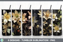 3D Black and Gold Tumbler Mega Sublimation Bundle Design PNG Product Image 11