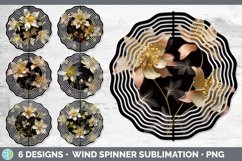3D Black and Gold Flowers Wind Spinner Mega Bundle Sublimate Product Image 11