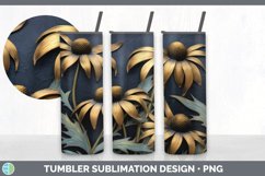 3D Black and Gold Coneflower Flowers Tumbler | Sublimation 2 Product Image 5