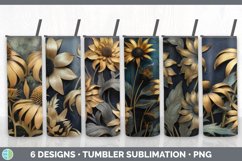 3D Black and Gold Tumbler Mega Sublimation Bundle Design PNG Product Image 12