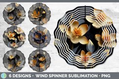 3D Black and Gold Flowers Wind Spinner Mega Bundle Sublimate Product Image 13