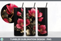 3D Black and Gold Cyclamen Flowers Tumbler | Sublimation 20 Product Image 7