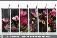 3D Black and Gold Tumbler Mega Sublimation Bundle Design PNG Product Image 14