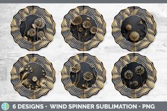 3D Black and Gold Dandelion Flowers Wind Spinner | Sublimati Product Image 2