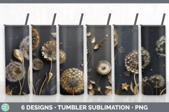 3D Black and Gold Tumbler Mega Sublimation Bundle Design PNG Product Image 15