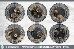3D Black and Gold Dandelion Flowers Wind Spinner | Sublimati Product Image 2